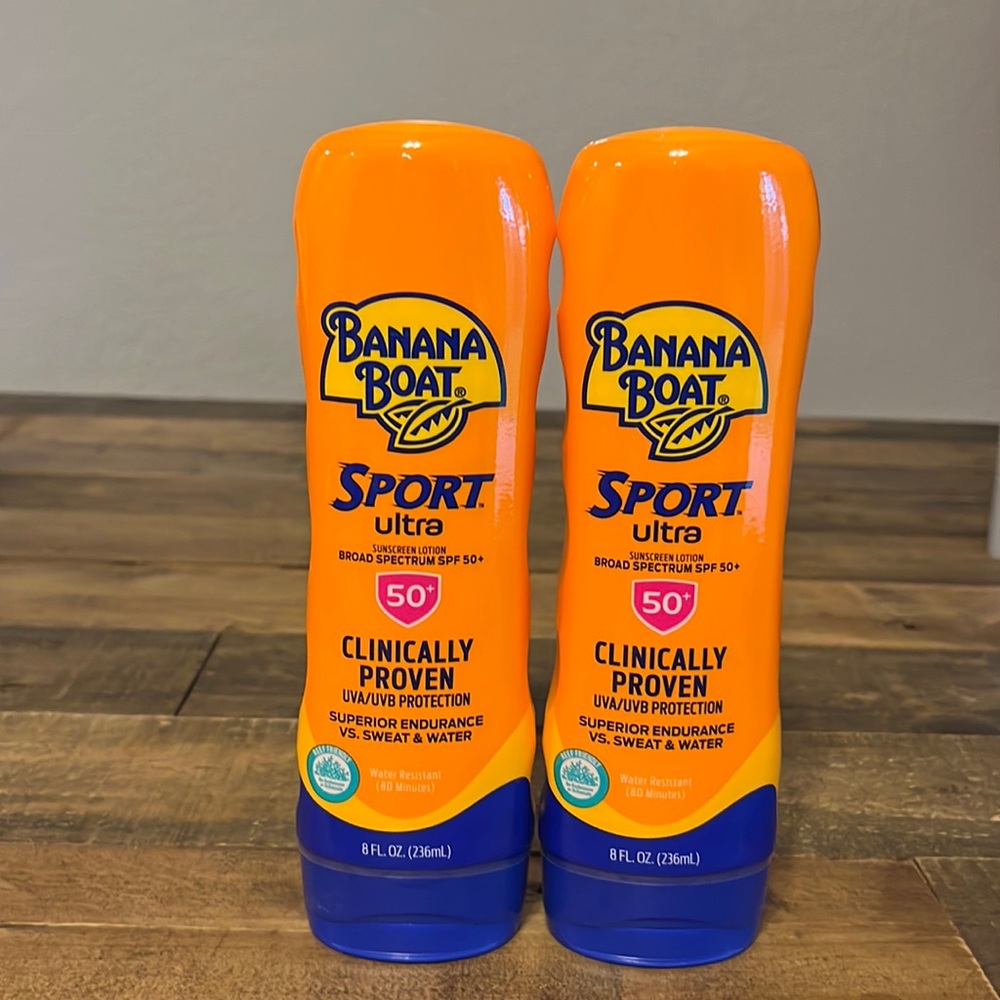 2 Banana Boat Sport Sunscreen 8oz 50+ SPF